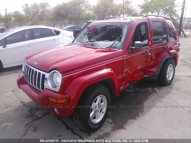 1J4GL58K24W202621 - 2004 JEEP LIBERTY LIMITED RED photo 2