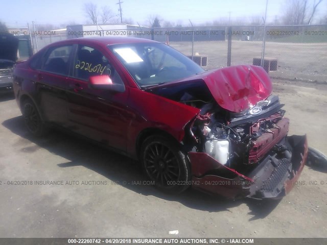 1FAHP3GN6AW119208 - 2010 FORD FOCUS SES RED photo 1