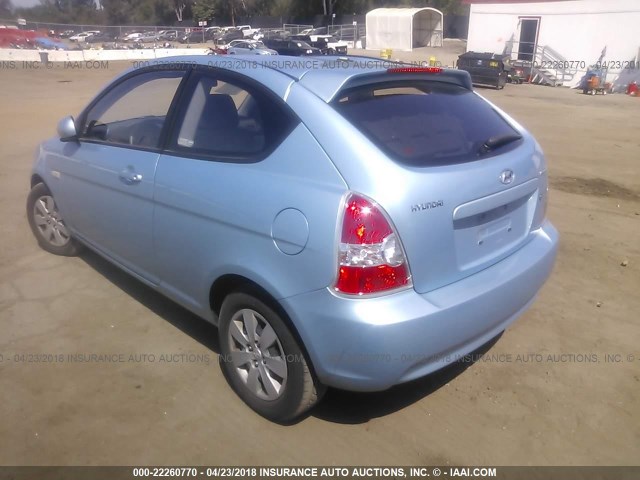 KMHCM3AC3AU181810 - 2010 HYUNDAI Accent BLUE/GS Light Blue photo 3