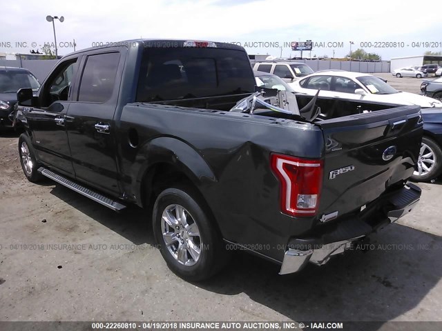 1FTEW1CP8FKE84841 - 2015 FORD F150 SUPERCREW GREEN photo 3