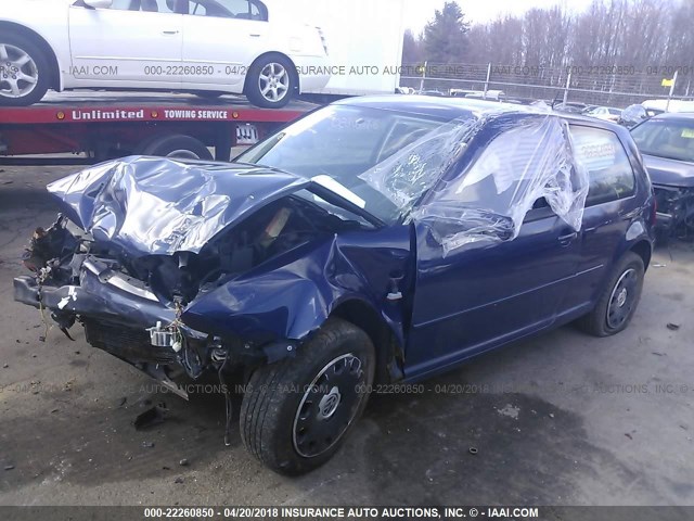 9BWBK61J834059846 - 2003 VOLKSWAGEN GOLF GL BLUE photo 2