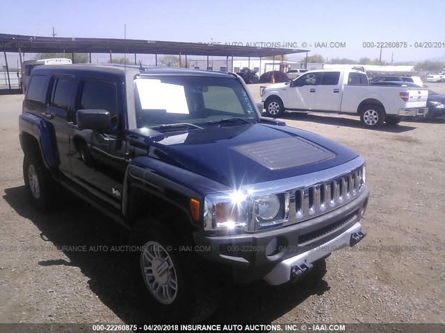 5GTEN13E288160746 - 2008 HUMMER H3 BLUE photo 1