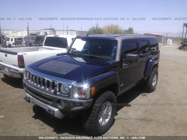 5GTEN13E288160746 - 2008 HUMMER H3 BLUE photo 2