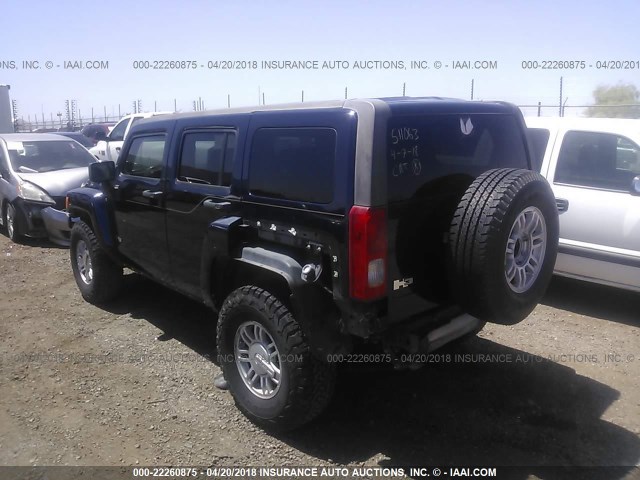 5GTEN13E288160746 - 2008 HUMMER H3 BLUE photo 3