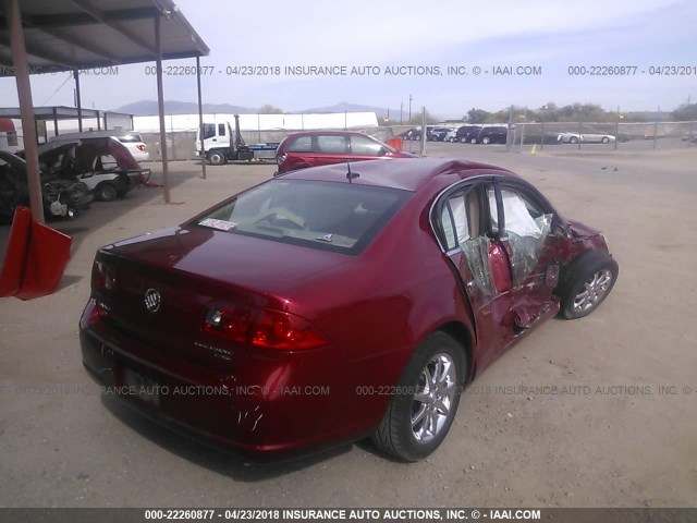 1G4HD57247U229971 - 2007 BUICK LUCERNE CXL RED photo 4