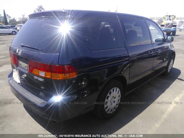 5FNRL18574B125041 - 2004 HONDA ODYSSEY LX Dark Blue photo 4