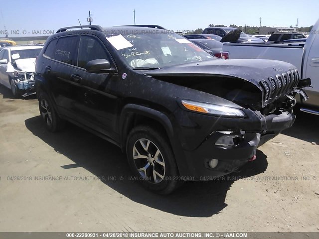 1C4PJMBS8FW729953 - 2015 JEEP CHEROKEE TRAILHAWK BLACK photo 1