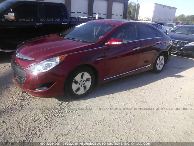 KMHEC4A46CA032287 - 2012 HYUNDAI SONATA HYBRID RED photo 2