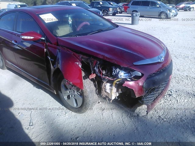 KMHEC4A46CA032287 - 2012 HYUNDAI SONATA HYBRID RED photo 6