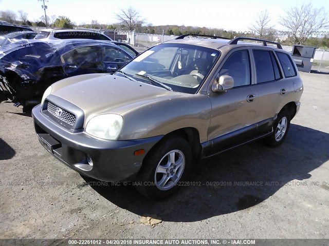 KM8SC13D13U530376 - 2003 HYUNDAI SANTA FE GLS/LX GOLD photo 2