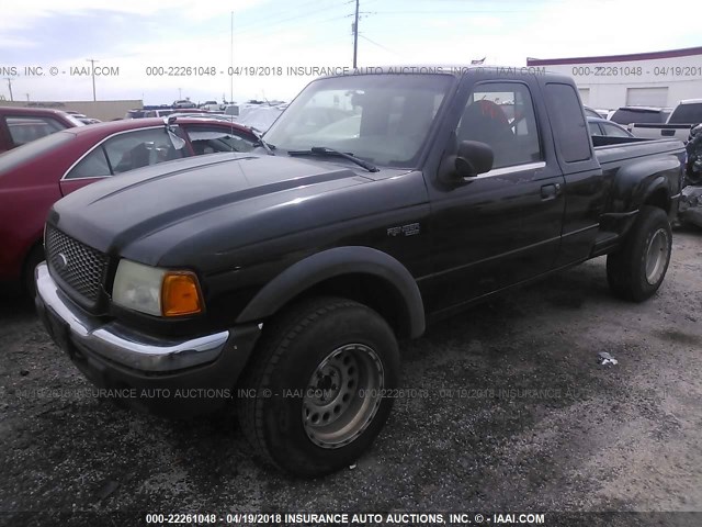 1FTZR45U32PA46271 - 2002 FORD RANGER SUPER CAB BLACK photo 2