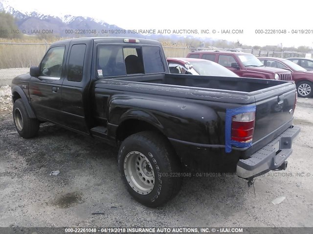 1FTZR45U32PA46271 - 2002 FORD RANGER SUPER CAB BLACK photo 3