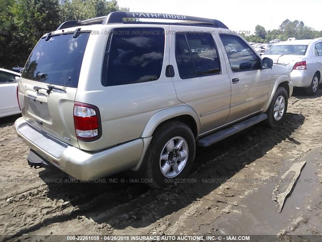 JN8DR09X82W656071 - 2002 NISSAN PATHFINDER LE/SE GOLD photo 4