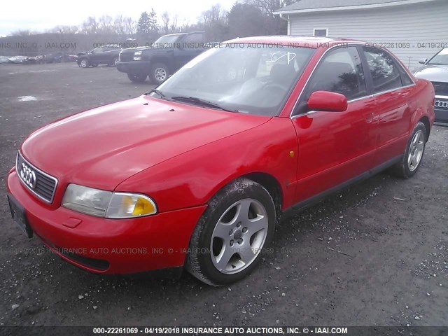 WAUED28D0WA185616 - 1998 AUDI A4 2.8 QUATTRO RED photo 2