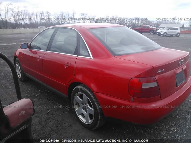 WAUED28D0WA185616 - 1998 AUDI A4 2.8 QUATTRO RED photo 3