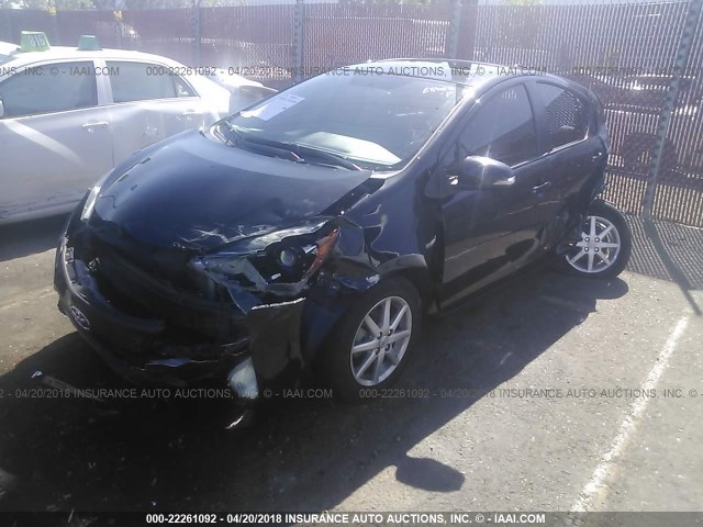 JTDKDTB37F1100900 - 2015 TOYOTA PRIUS C BLACK photo 2