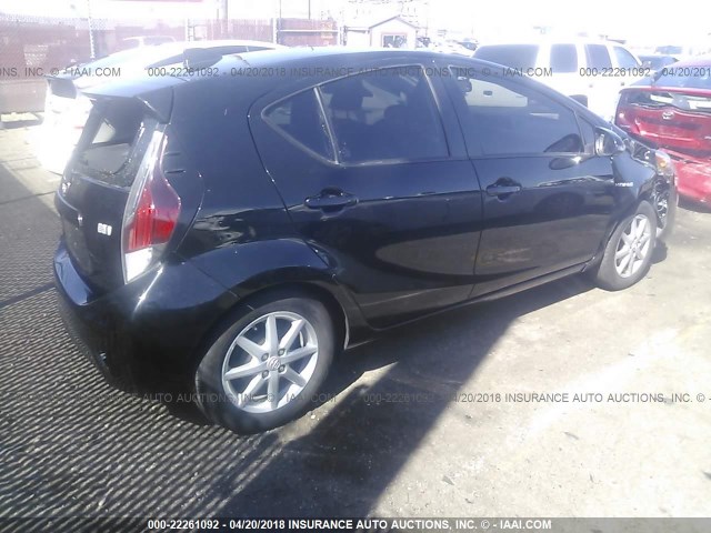 JTDKDTB37F1100900 - 2015 TOYOTA PRIUS C BLACK photo 4