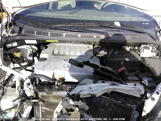 5TDYK4CC3AS335648 - 2010 TOYOTA SIENNA XLE/XLE LIMITED WHITE photo 10