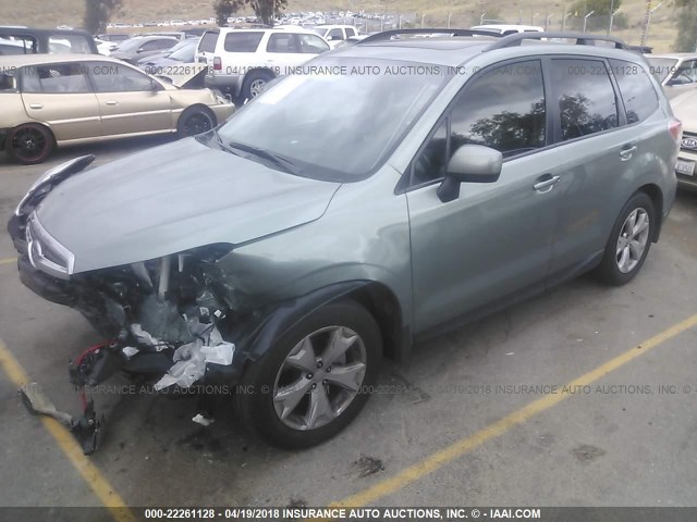 JF2SJADC3GH507391 - 2016 SUBARU FORESTER 2.5I PREMIUM GREEN photo 2