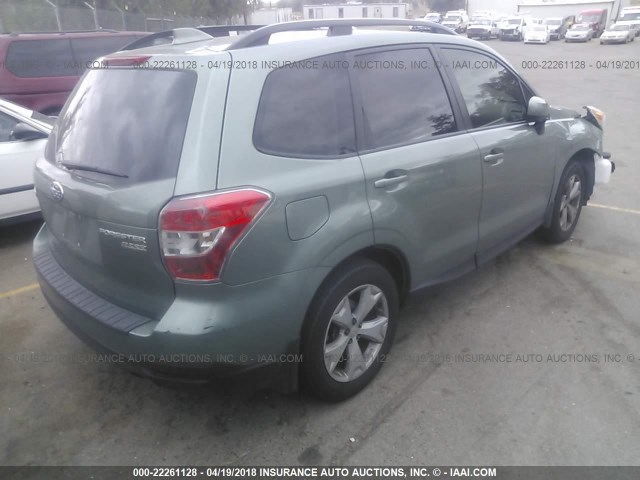 JF2SJADC3GH507391 - 2016 SUBARU FORESTER 2.5I PREMIUM GREEN photo 4