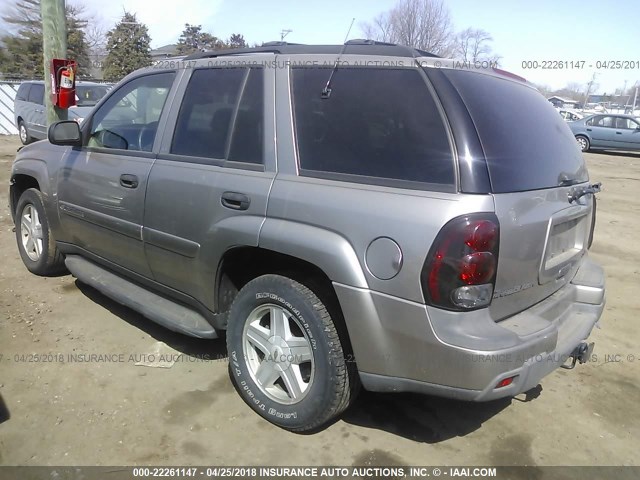 1GNDT13S532374177 - 2003 CHEVROLET TRAILBLAZER  Pewter photo 3