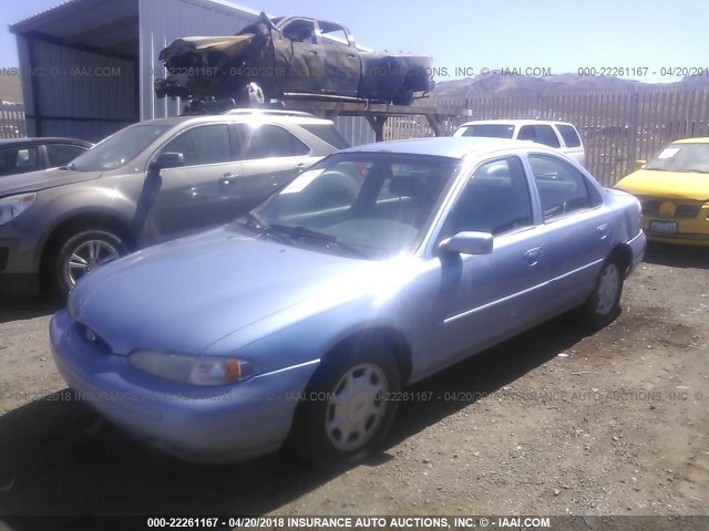 1FALP6539SK109973 - 1995 FORD CONTOUR GL BLUE photo 2