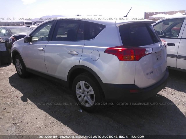 2T3ZFREV1FW176204 - 2015 TOYOTA RAV4 LE SILVER photo 3