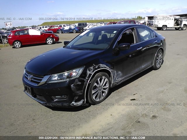 1HGCR2F5XDA145064 - 2013 HONDA ACCORD SPORT BLACK photo 2