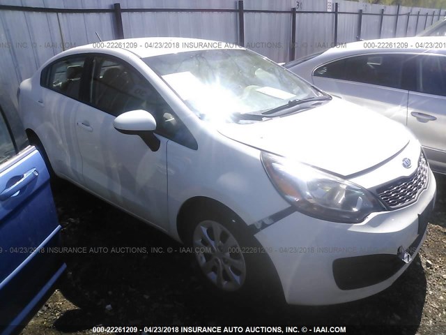 KNADM4A30D6115848 - 2013 KIA RIO LX WHITE photo 1