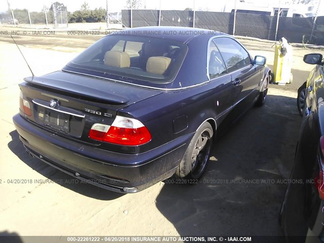 WBABS53433JU97071 - 2003 BMW 330 CI BLUE photo 4