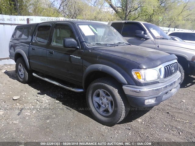 5TEHN72N54Z430568 - 2004 TOYOTA TACOMA DOUBLE CAB BLACK photo 1