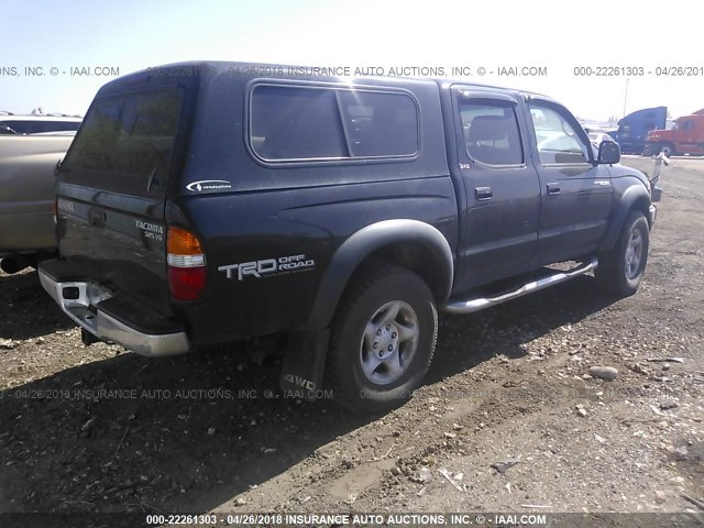 5TEHN72N54Z430568 - 2004 TOYOTA TACOMA DOUBLE CAB BLACK photo 4