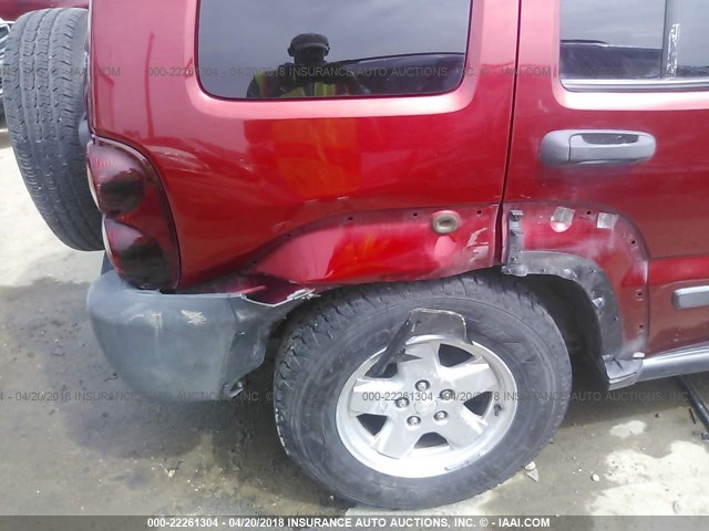 1J4GL48K77W699356 - 2007 JEEP LIBERTY SPORT RED photo 6