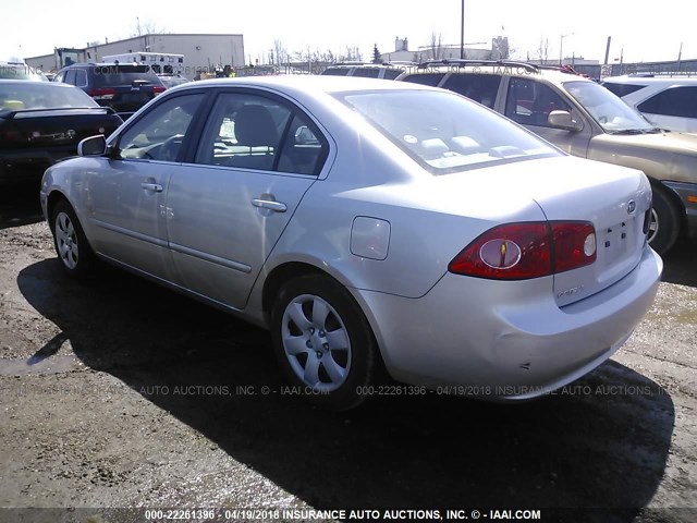 KNAGE123985168390 - 2008 KIA OPTIMA LX/EX SILVER photo 3