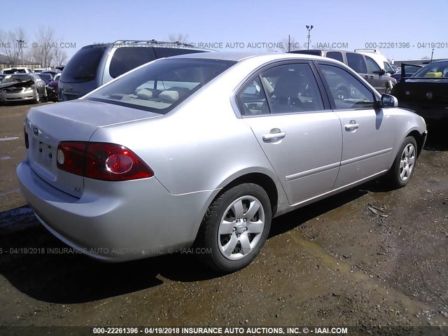 KNAGE123985168390 - 2008 KIA OPTIMA LX/EX SILVER photo 4