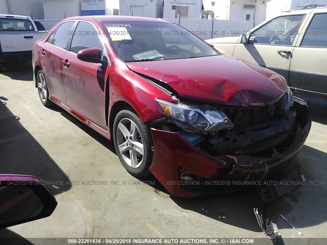 4T1BF1FK8EU774191 - 2014 TOYOTA CAMRY L/SE/LE/XLE RED photo 1