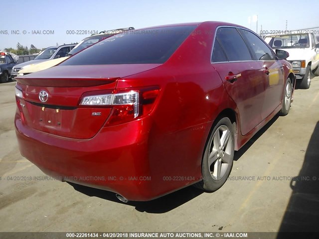 4T1BF1FK8EU774191 - 2014 TOYOTA CAMRY L/SE/LE/XLE RED photo 4