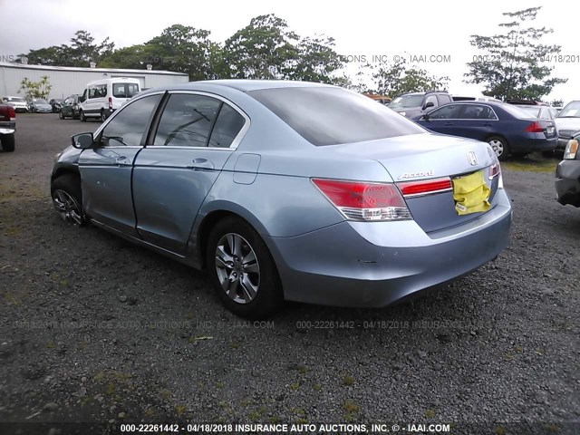 1HGCP2F42CA067360 - 2012 HONDA ACCORD LXP Light Blue photo 3