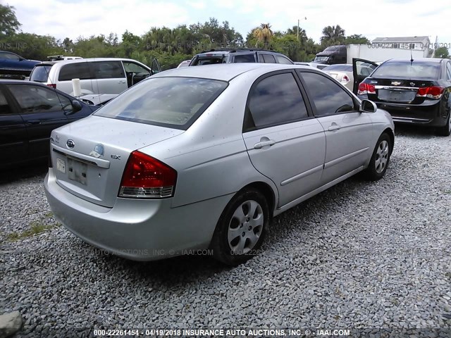 KNAFE121885504105 - 2008 KIA SPECTRA EX/LX/SX SILVER photo 4