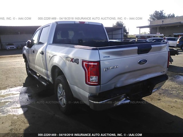 1FTEW1EF3GKE97499 - 2016 FORD F150 SUPERCREW SILVER photo 3