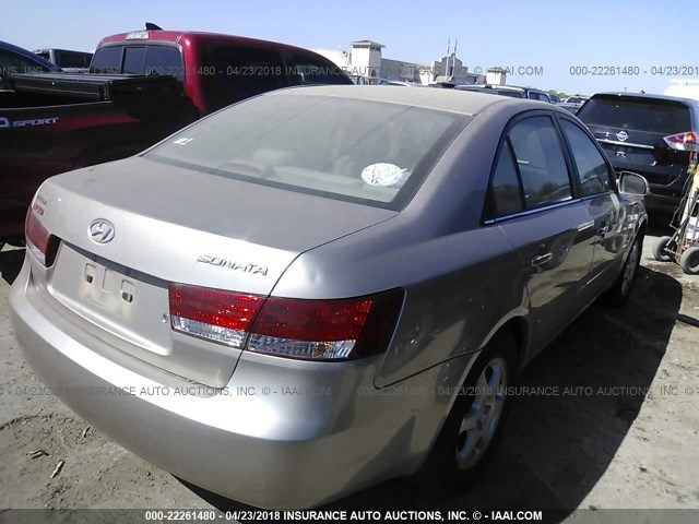 5NPEU46C06H072735 - 2006 HYUNDAI SONATA GLS/LX BEIGE photo 4