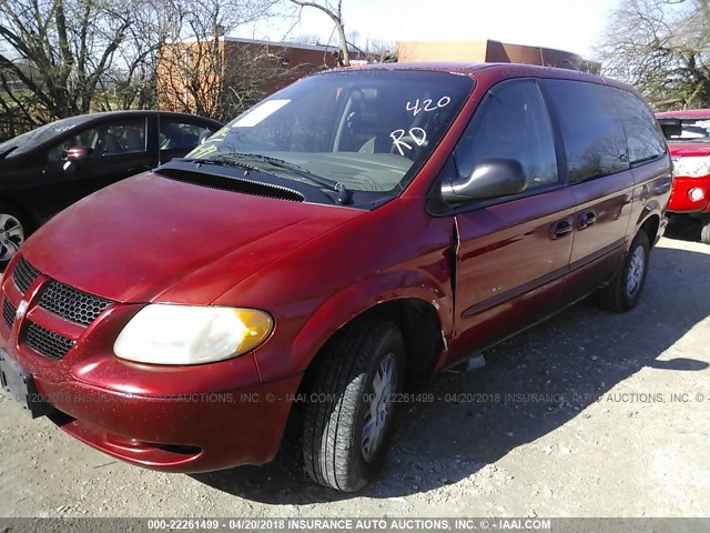 2B4GP44321R421521 - 2001 DODGE GRAND CARAVAN SPORT RED photo 2