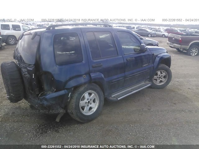 1J8GL58K32W331270 - 2002 JEEP LIBERTY LIMITED BLUE photo 4