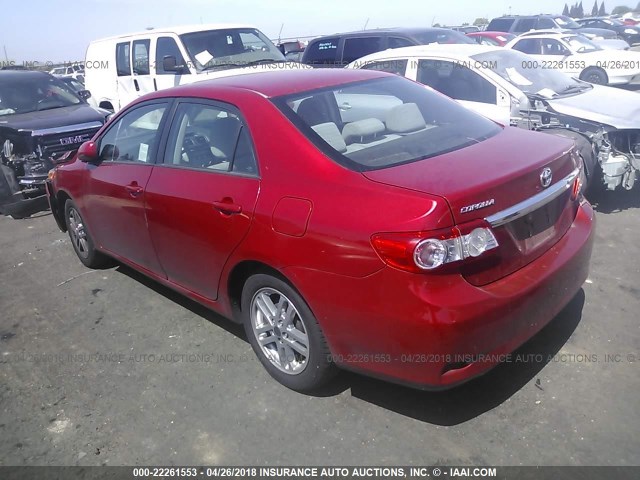 2T1BU4EE3CC795158 - 2012 TOYOTA COROLLA S/LE RED photo 3