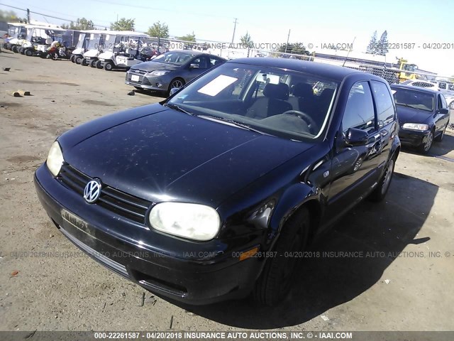 9BWBT61J914054049 - 2001 VOLKSWAGEN GOLF GL BLACK photo 2