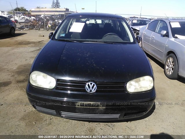 9BWBT61J914054049 - 2001 VOLKSWAGEN GOLF GL BLACK photo 6