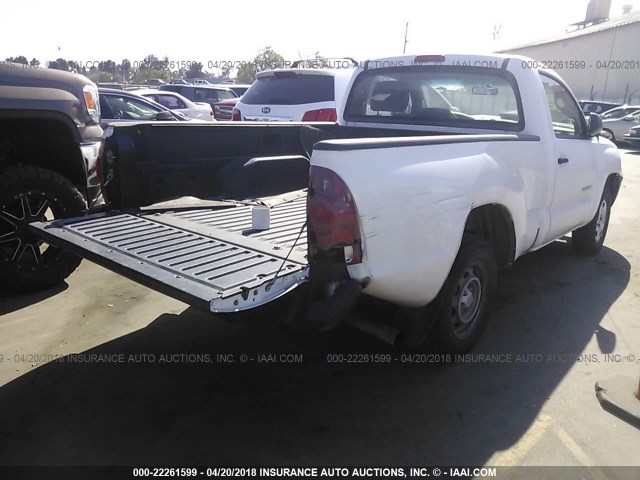 5TENX22N96Z229078 - 2006 TOYOTA TACOMA WHITE photo 4