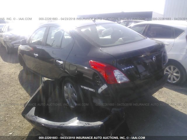 3N1CN7AP0CL846304 - 2012 NISSAN VERSA S/SV/SL BLACK photo 3