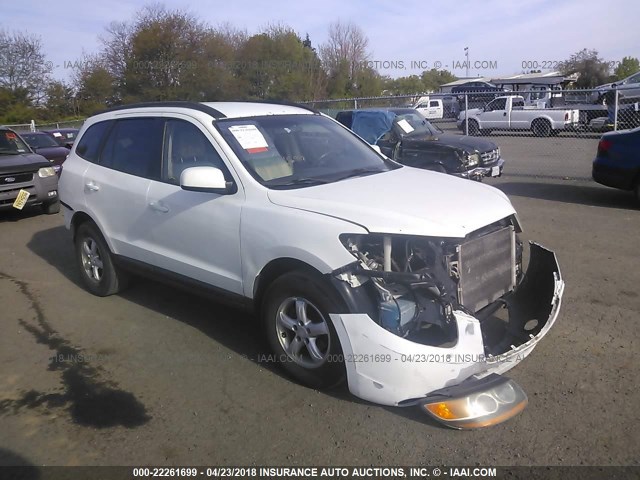 5NMSG13D18H209591 - 2008 HYUNDAI SANTA FE GLS WHITE photo 1