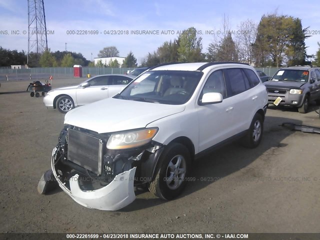 5NMSG13D18H209591 - 2008 HYUNDAI SANTA FE GLS WHITE photo 2